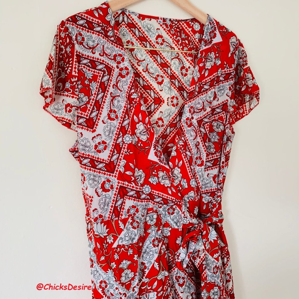🆕Gypsy Bohemian Summer V-neck Maxi Printed Dress - Picture 8 of 13